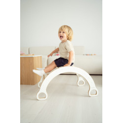 Balançoire Montessori XL en bois naturel avec Toboggan Échelle — photo 4