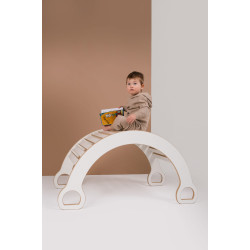 Balançoire Montessori en bois XXL avec toboggan et plateau — photo 5