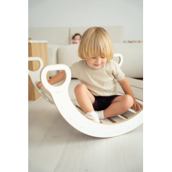 Balançoire Montessori XL en bois naturel avec Toboggan Échelle — photo 6