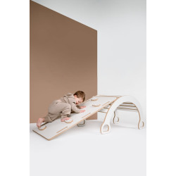 Balançoire Montessori en bois XXL avec toboggan et plateau — photo 7