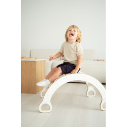 Balançoire Montessori XL en bois naturel avec Toboggan Échelle — photo 7