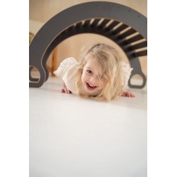 Balançoire Montessori en bois avec toboggan Chmurki - Gris XXL — photo 2
