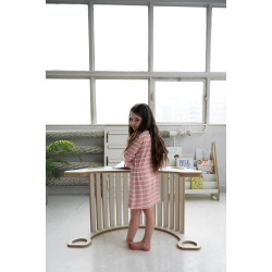 Balançoire Montessori en bois 3-en-1 XXL avec toboggan et plateau — photo 3