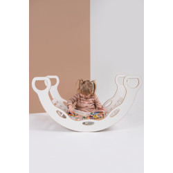 Balançoire Montessori XXL en bois avec toboggan et plateau — photo 5