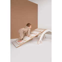 Balançoire Montessori en bois 3-en-1 XXL avec toboggan et plateau — photo 8