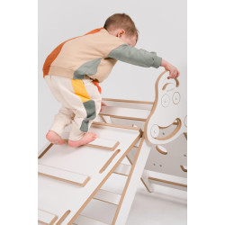 Mur d'escalade Montessori en bois avec toboggan XXL — photo 3
