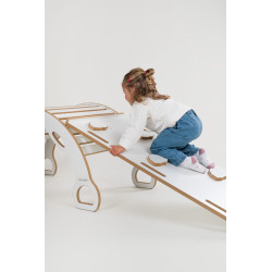 Balançoire Montessori en bois avec toboggan Chmurki - XXL