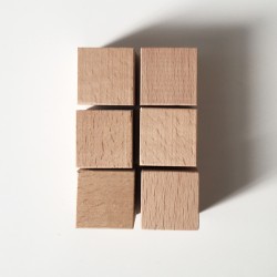 Cubes en bois brut 30mm - Lot de 6 cubes