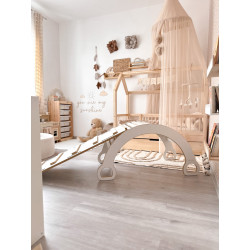 Balançoire Montessori en bois avec toboggan échelle - XXL