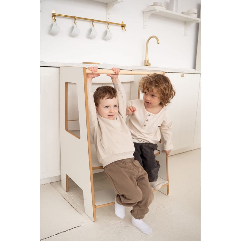 Tour d'observation Montessori double enfant en bois naturel