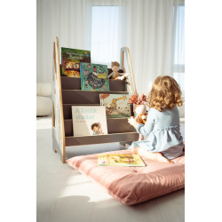 Bibliothèque Montessori en bois pour enfants - Grise — photo 6