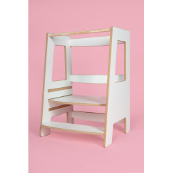 Tour d'observation Montessori double enfant en bois naturel — photo 3