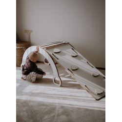 Balançoire Montessori en bois avec toboggan nuages - XXL