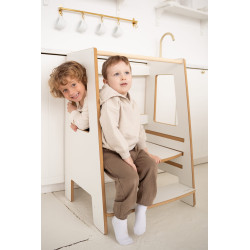 Tour d'observation Montessori double enfant en bois naturel — photo 7