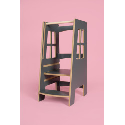 Tour d'observation Montessori en bois - Gris — photo 4