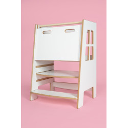 Tour d'apprentissage Montessori double en bois pour fratrie — photo 3