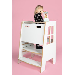 Tour d'apprentissage Montessori double en bois pour fratrie — photo 4