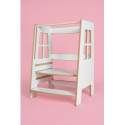 Tour d'apprentissage Montessori double en bois pour fratrie — photo 5