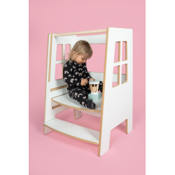 Tour d'apprentissage Montessori double en bois pour fratrie — photo 7