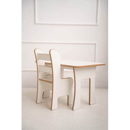 Ensemble table et chaise Montessori enfant en bois naturel