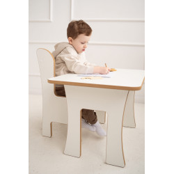 Ensemble table et chaise Montessori enfant en bois naturel — photo 3