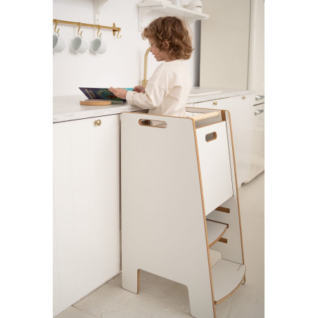 Tour d'apprentissage Montessori en bois - Hauteur ajustable