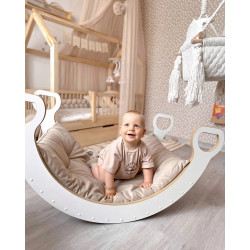 Coussin matelas Montessori beige pour balançoire en bois XXL — photo 6