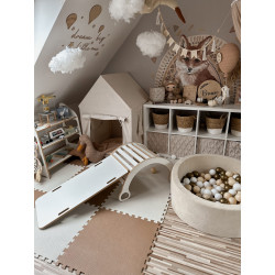 Balançoire Montessori XL en bois et toboggan "Nuages" — photo 2