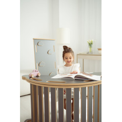 Balançoire Montessori en bois avec toboggan XXL - Gris nuages — photo 3