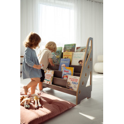 Bibliothèque Montessori enfants en bois - XL grise — photo 3