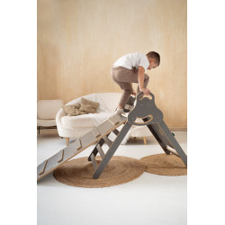 Glissière et mur d'escalade en bois pour balançoire Montessori XXL - Gris — photo 4