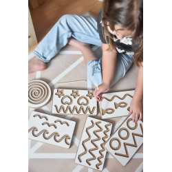Tablettes graphiques enfants Montessori en bois - Lot de 6 couleurs