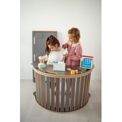 Balançoire Montessori en bois avec toboggan XXL - Gris nuages — photo 5