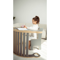 Balançoire Montessori en bois avec toboggan XXL - Gris nuages — photo 6