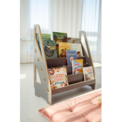 Bibliothèque Montessori enfants en bois - XL grise — photo 7