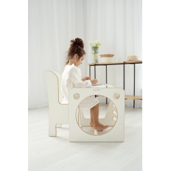 Cube Montessori en bois enfant multifonctionnel et fauteuil