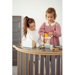 Balançoire Montessori XXL 3-en-1 en bois avec toboggan et rampe - Gris|Montessor