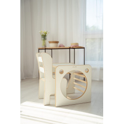 Cube Montessori en bois enfant multifonctionnel et fauteuil — photo 2