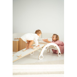 Balançoire Montessori en bois avec toboggan – Nuages — photo 3