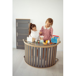 Balançoire Montessori XXL 3-en-1 en bois avec toboggan et rampe - Gris|Montessor — photo 6