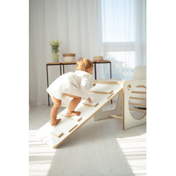 Toboggan Montessori bois 2-en-1 et mur d'escalade pour Rocker L — photo 7
