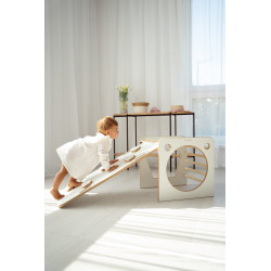 Toboggan Montessori bois et mur d'escalade 2-en-1 NUAGE pour rocker et cube — photo 5