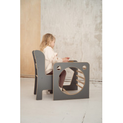 Cube d'activité Montessori en bois - Gris — photo 3