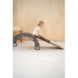 Balançoire Montessori en bois avec toboggan XXL – Grise — photo 2