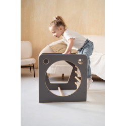Cube d'activité Montessori en bois - Gris — photo 5