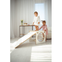 Cube d'activité Montessori en bois avec toboggan | Nuages — photo 2