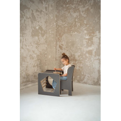 Cube d'activité Montessori en bois - Gris — photo 6