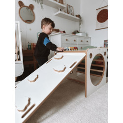 Cube d'activité Montessori en bois avec toboggan | Nuages — photo 4