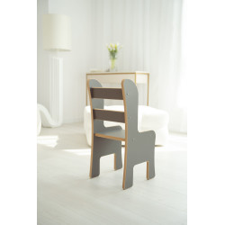 Fauteuil enfant Montessori en bois - Gris — photo 3