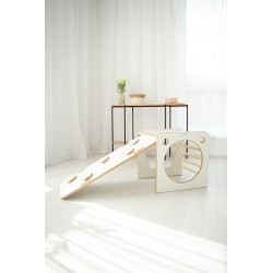 Cube d'activité Montessori en bois avec toboggan | Nuages — photo 6